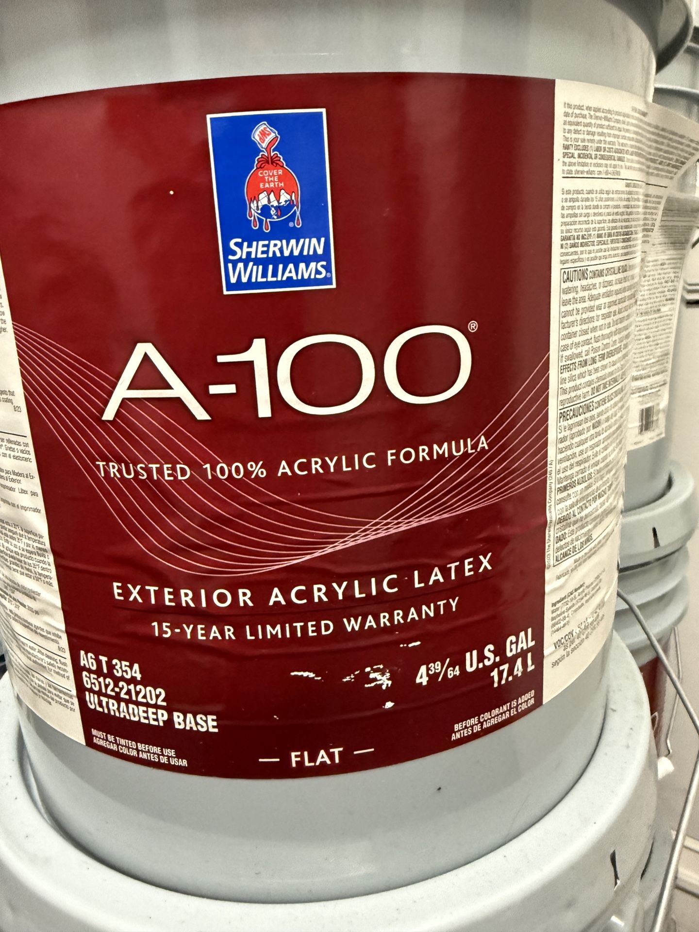 Nine 5 gallons of Sherwin williams exterior acrylic latex flat black - $200 (Capitol hill)