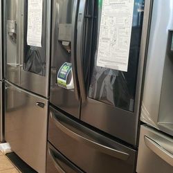 LG French Door Refrigerator Instaview Black Stainless 56