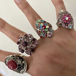 Statement Rings Bundle Adjustable Sizes