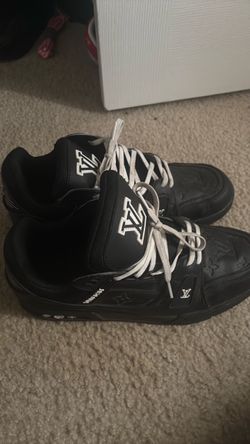 Black and white LV shoes