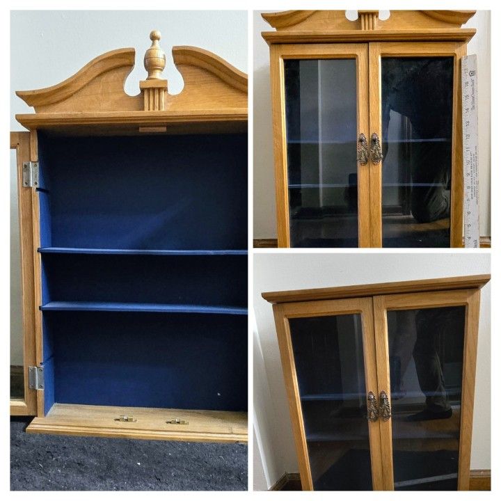 DiSCOUNTED OAK Display Wall or On Cabinet. Holmdel NJ9