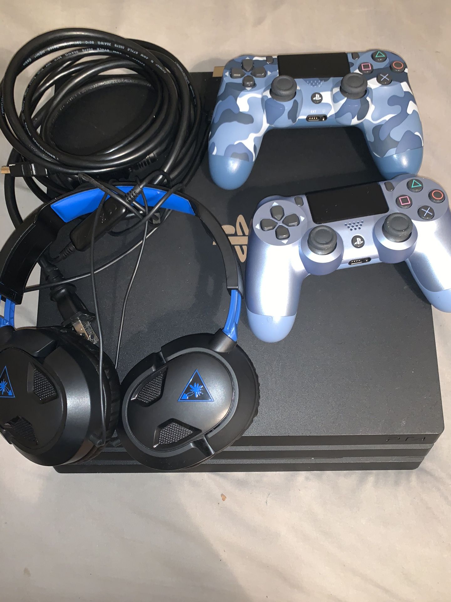 PlayStation 4 Pro 1Tb with controllers and Headset