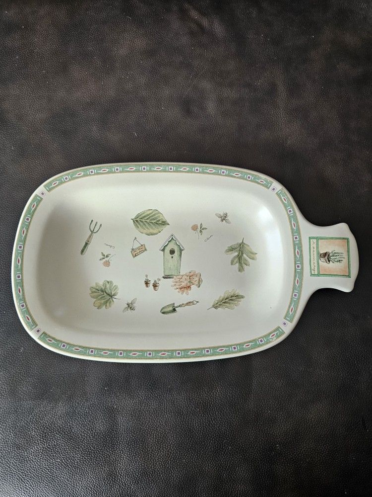 Pfaltzgraff Naturewood 12in Oval Serving Dish with Handle