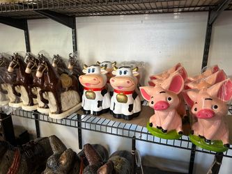 Piggy bank decoration farm cowboys cowgirls