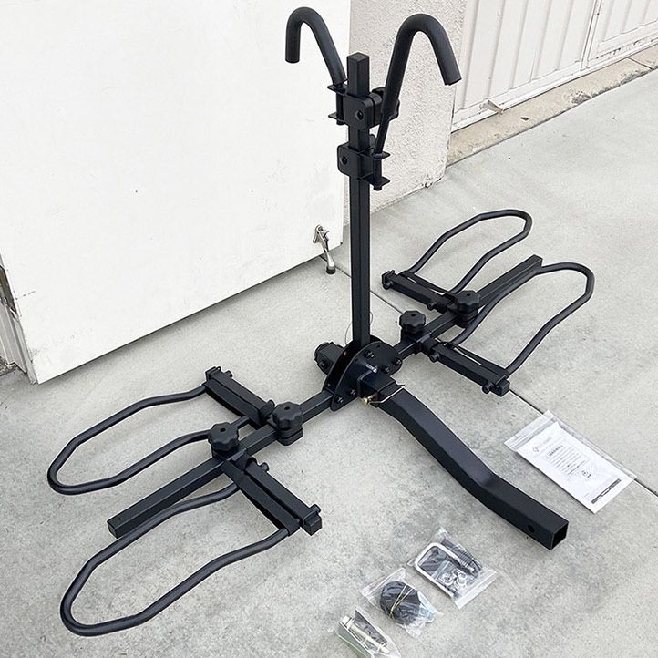 (NEW) $115 Heavy Duty 2-Bike Rack, Wobble Free Tilting Electric Bicycle Carrier 160lbs Capacity, 2” Hitch