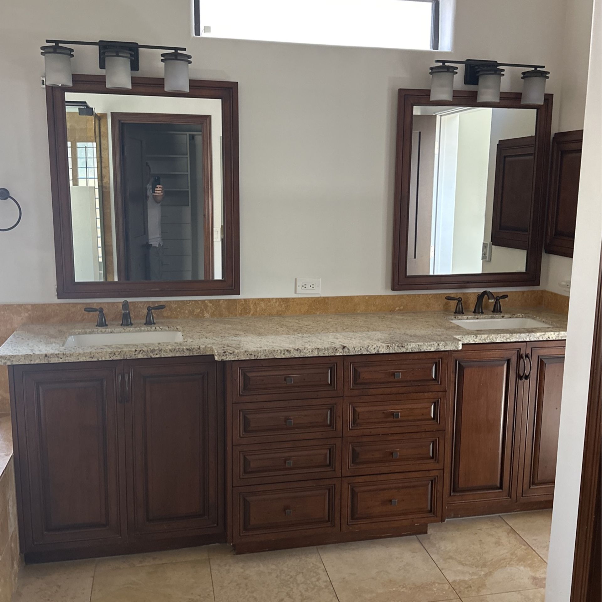 Bathroom Cabinet ,granite And Mirrors