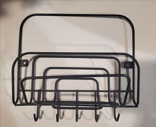 Black Metal Mail Organizer & Key Rack