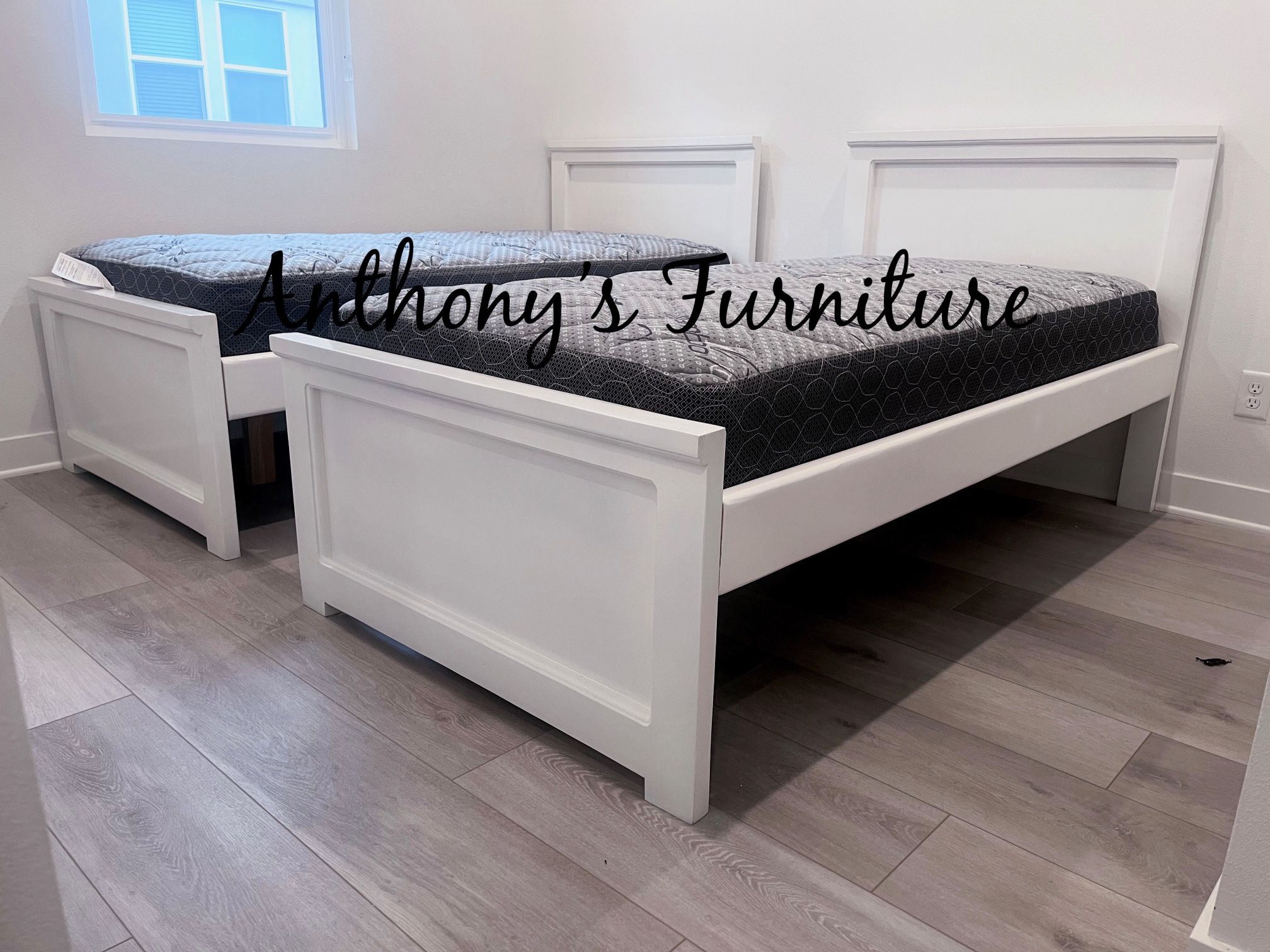 White Twin Bed With Mattress