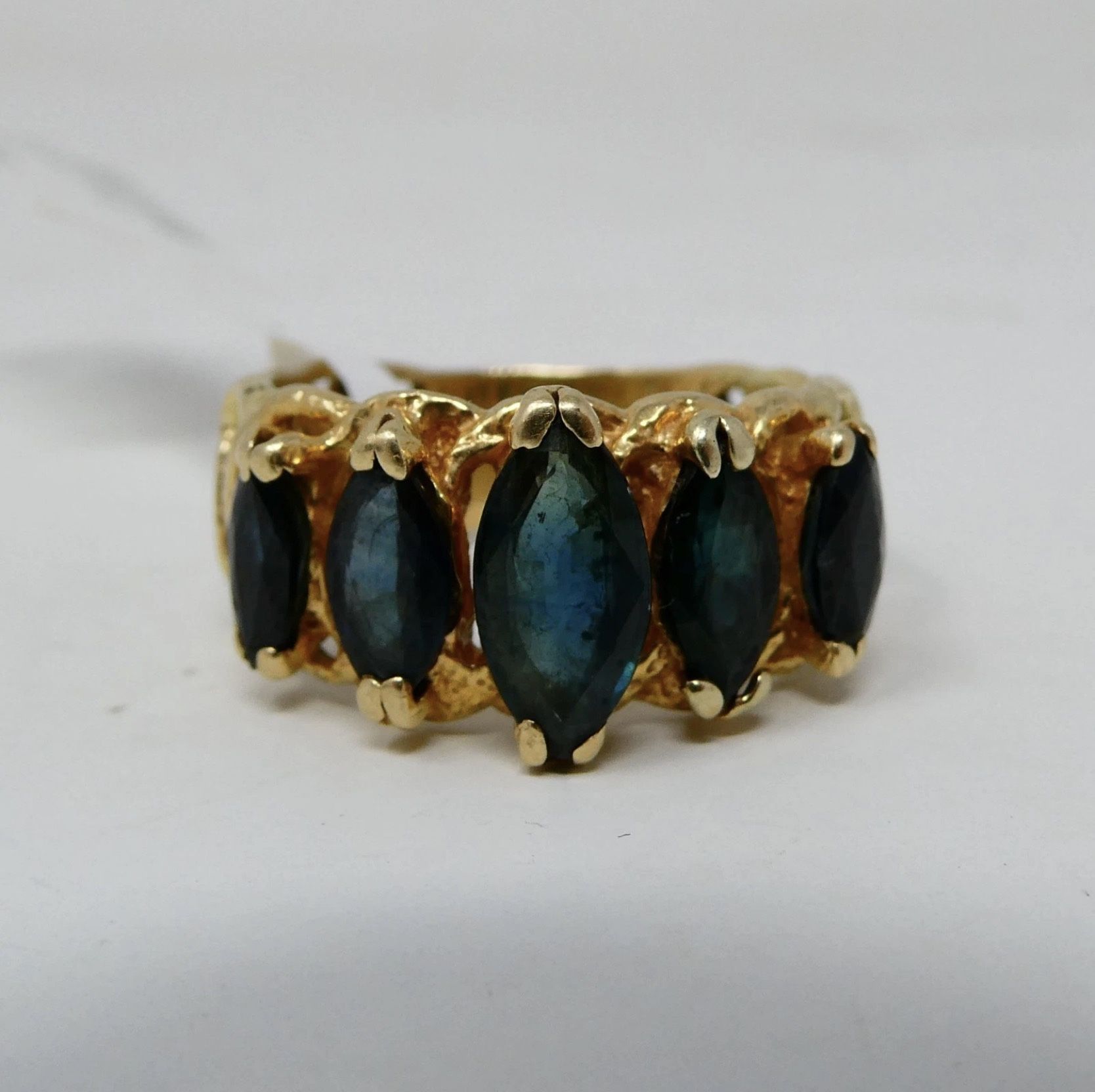 Lady’s 14kt Yellow Gold Filigree Style Ring With Stones