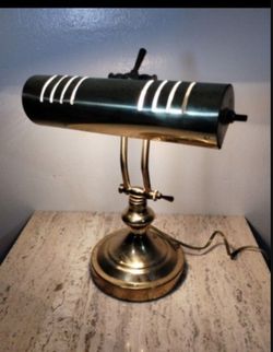 VINTAGE BRASS PIANO - BANKER LAMP 12"×9"