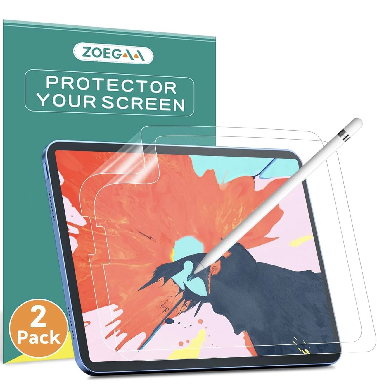 【2 Pack】 iPad Pro 12.9 Screen Protector, Paper Screen Protector Compatible with iPad Pro 12.9 (2022 & 2021 & 2020 & 2018 Models), Matte Surface PET Fi