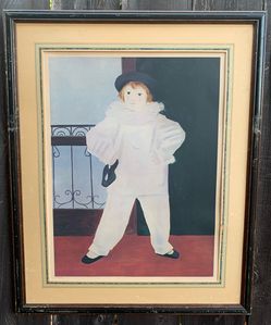 Pablo Picasso Framed Artwork Lithograph Paul En Pierrot Paris