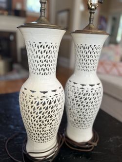 Pair Of Antique Porcelain Ginger Jar Blanc De Chine 