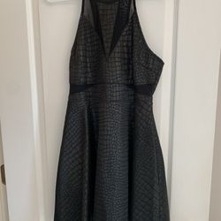 Sleeveless/Razorback Party Dress (with embellished reptile print), Size M