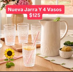 Jarra y set 4 Vasos Especial $125.00 Nueva Línea Wildflowers Princess House Ventas Finales