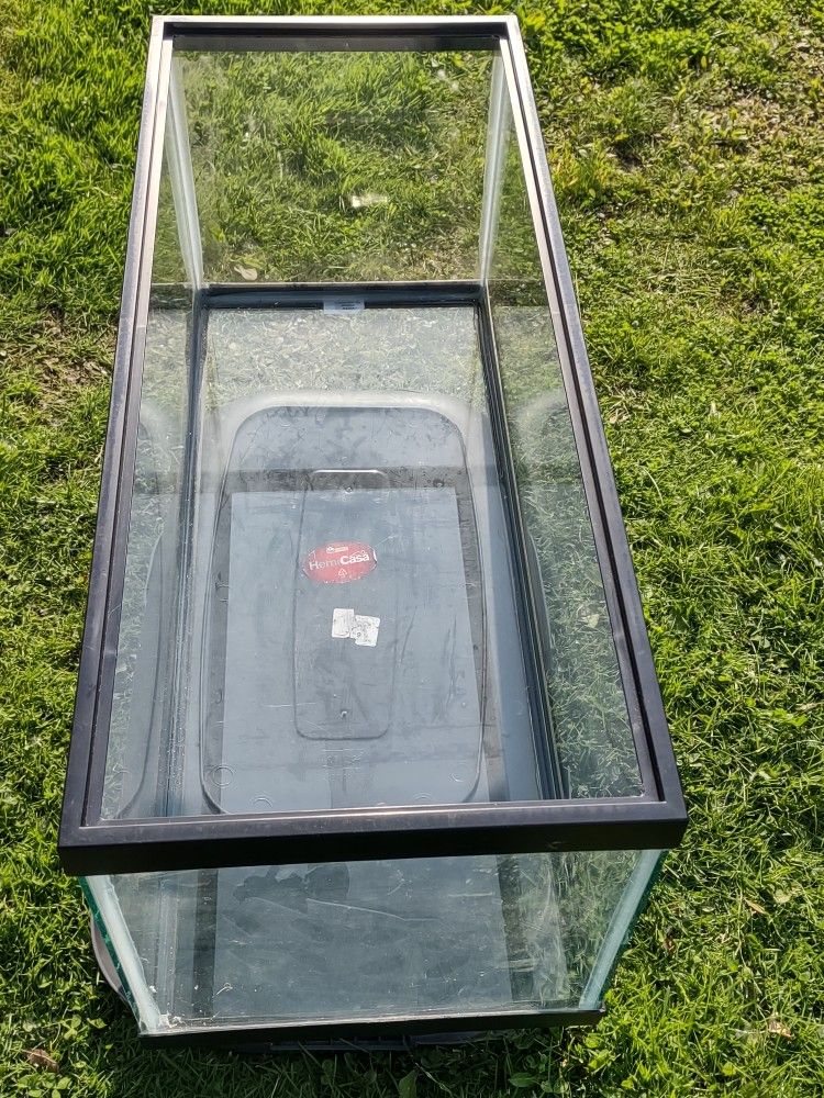 20 Gallon Black Trim Glass Fish Tank Aquarium