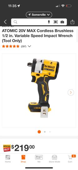 ATOMIC 20V MAX Cordless Brushless 1/2 in. Variable Speed Impact Wrench (Tool Only)