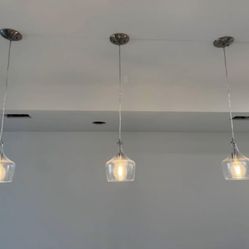 3 pendant lights glass globe