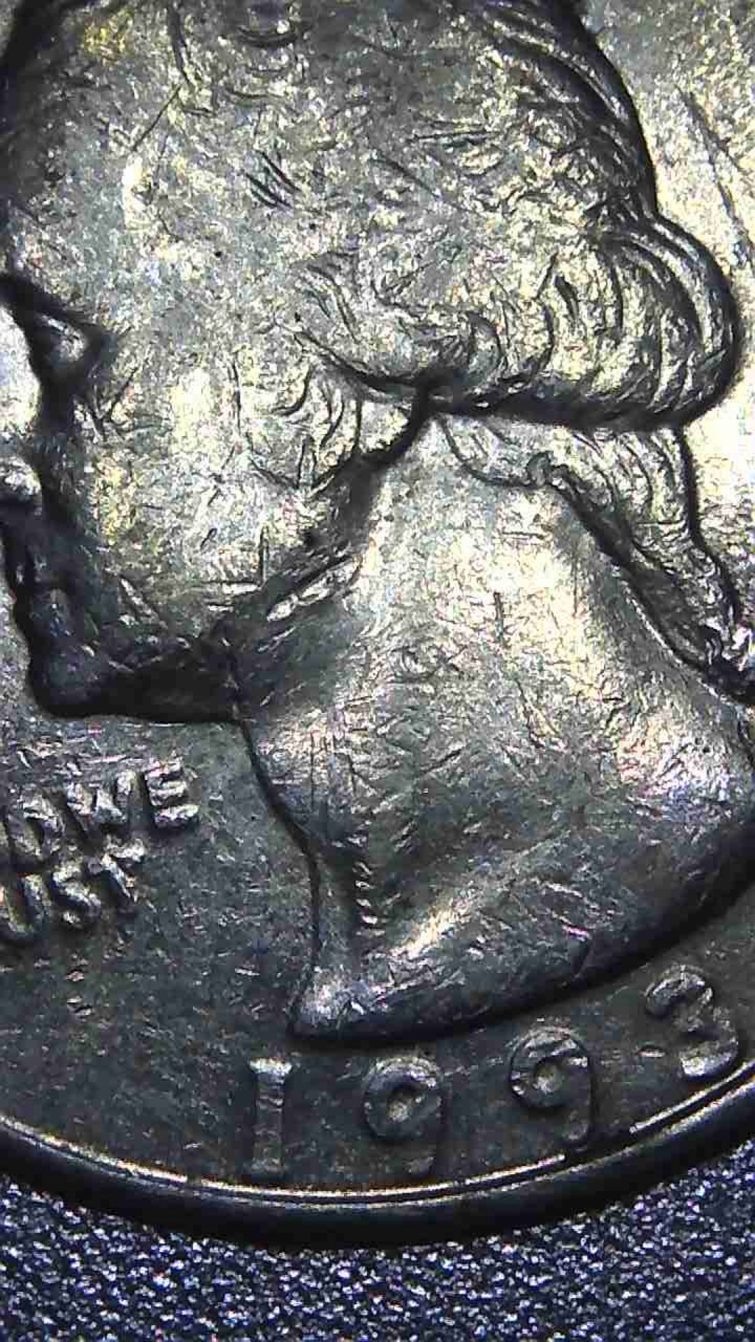 1993-P Quarter Error Mis Strike On 1993 Cod We Trust