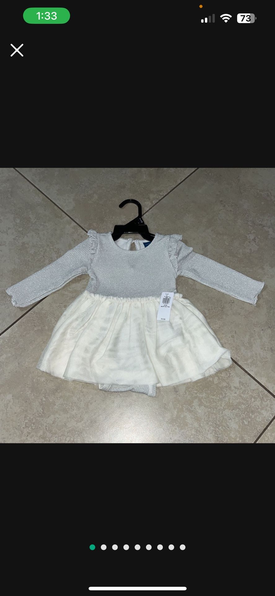 Old Navy Baby Girl’s Metallic Bodysuit Tutú Dress, Size 3-6 Months