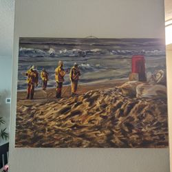 Original Painting – “Water Lab” (1990) – Beach Scene, 30x22”