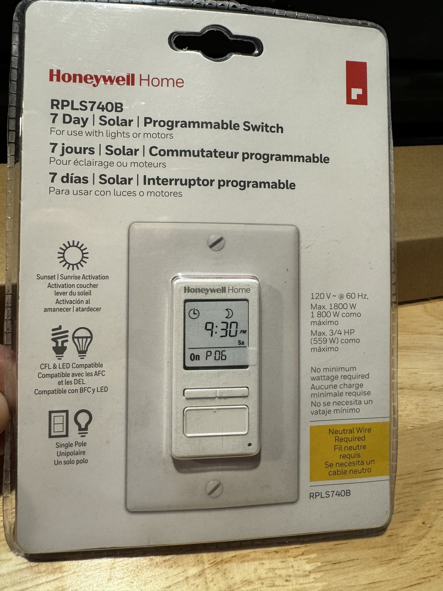 Honeywell Solar Programmable Switch