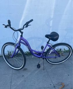 Purple Cruiser Bike with White Wall Tires