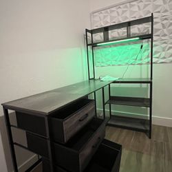 L Shape Desk With Led Lights 