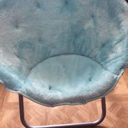 Fur saucer chair Aqua