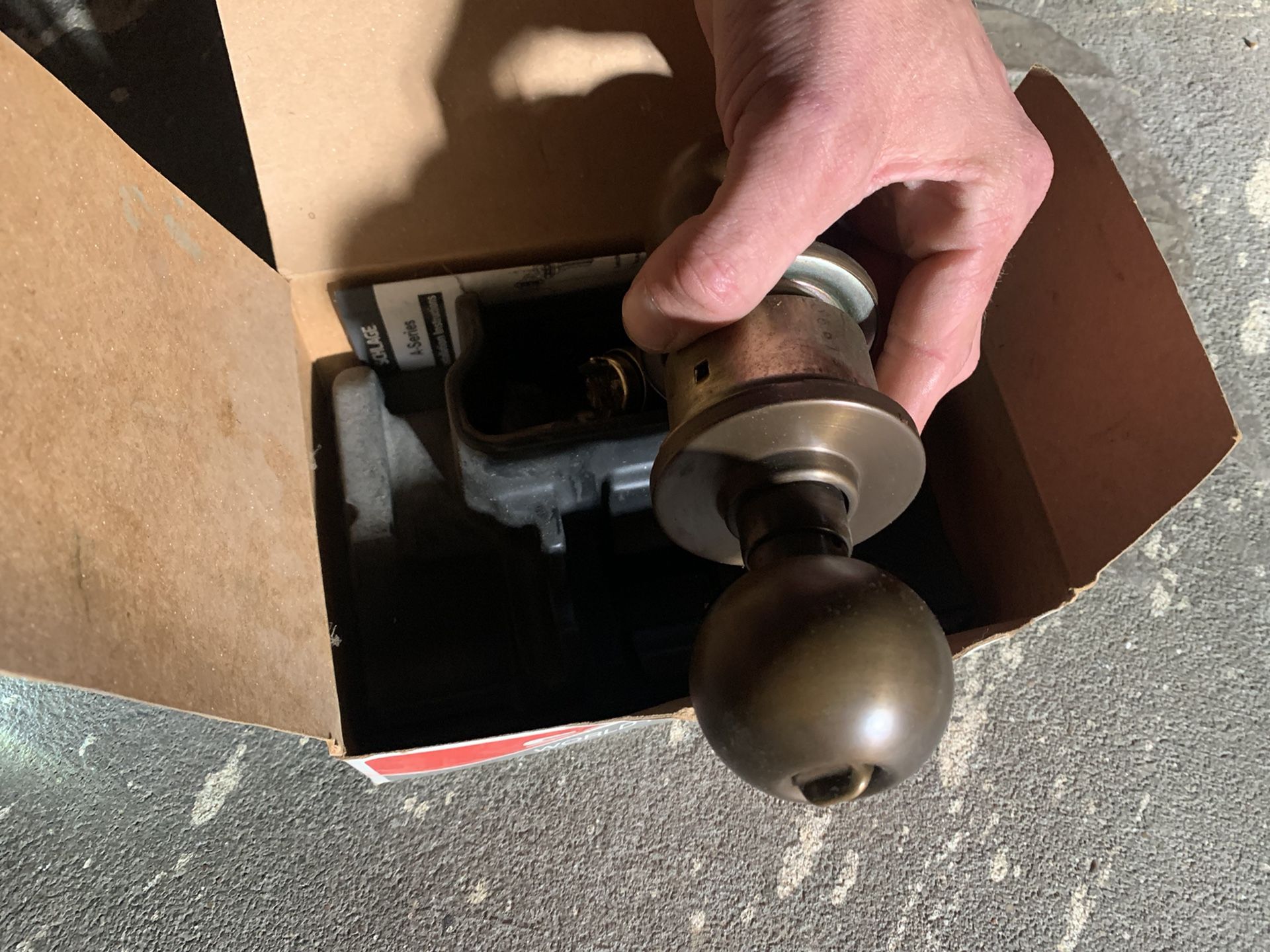 Box Of Old School Nice Brass Doorknobs