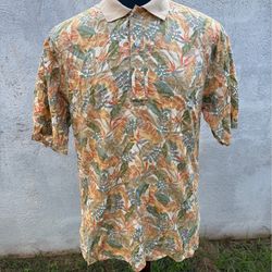 PreOwned Tori Richard Hawaiian Polo Shirt Multicolored Men's Small