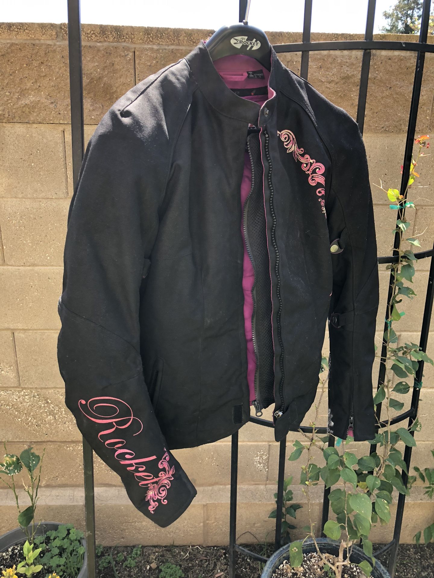Joe Rocket Womens Motorcycle Jacket Medium Black Pink