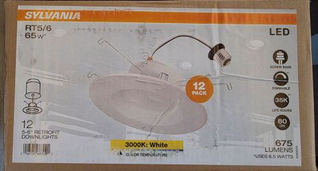 New Sylvania RT5/6 5-6 inch LED Retrofit Downlights 12 Pack - White
