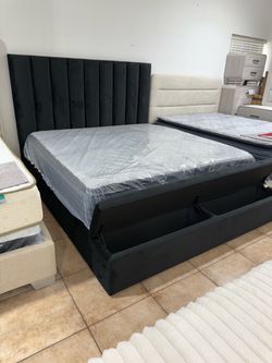 NEW IN BOX King & Queen Size Black Platform Storage Bed FrameFINANCE available $54 down pmt