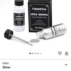 Liquid Silver Leaf Paint Kit - Alcohol-Based Quick Dry Ultra Shiny Metallic Gilding Paint for Crafts, Resin Art, DIY Decor | High Gloss Finish with Va