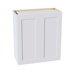 27"W x 30"H 2 Doors & 2 Shelves Shaker White Plywood Wall Cabinet