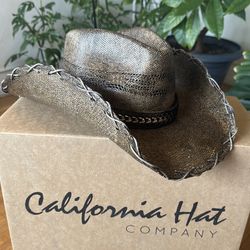 NIB Quality Cowboy Hat with Metal Chain Detail
