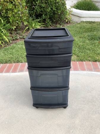 4-Drawer Storage Tower Cart Organizer (Rolling) Caster Wheels