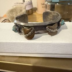 Silver, Copper,Turquoise Cuff