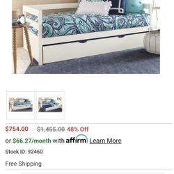 Hillsdale Caspian Daybed With Trundle - White