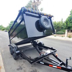 NEW DUMP TRAILERS 8X12X4 ROLLING TARP AND SPARE TIRE 2025 YEAR ELECTRIC BRAKES LIGHTS REMOTE CONTROL TITLE IN HAND READY FOR WORK🙂