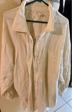 Festi by torrid button up gauze blouse