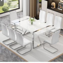 DINING TABLE FOR 8 W CHAIRS BRAND NEW IN BOX