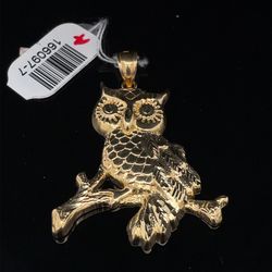 10KT Yellow Gold Owl Pendant 4.00g 166097/7