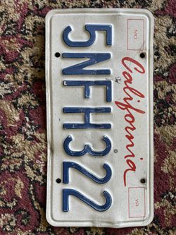 Front And Back CA License Plates