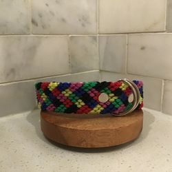 Handmade Dog Collar – 14” S – Multicolor Diamond Weave