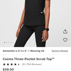 FIGS W CASMA THREE POCKET SCRUB TOP MEDIUM