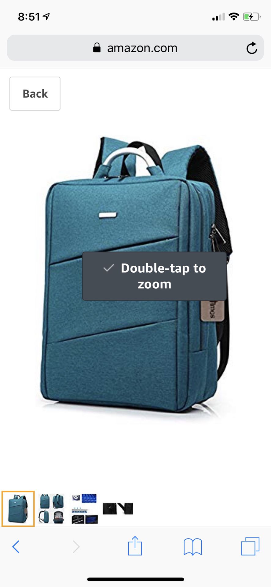 Bronze Times(TM) Laptop Backpack, Mens Slim Business Travel Computer Bag Fits Under 17" Laptop & Notebook (15.6 inch, C-Sky Blue)