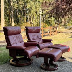 Ekornes Stressless  Chair And Ottoman Set Of 2 