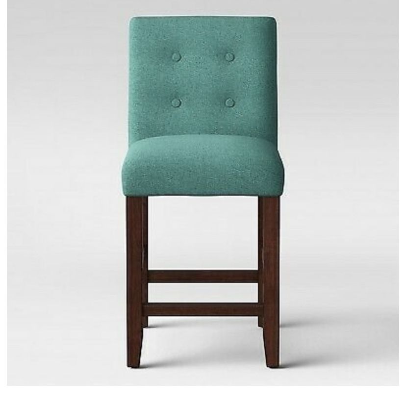 24 Ewing Modern Parsons Counter Height Barstool with Buttons Teal